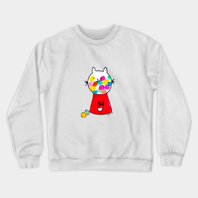 Cat Gumball Machine Crewneck Sweatshirt by Lady Lucas